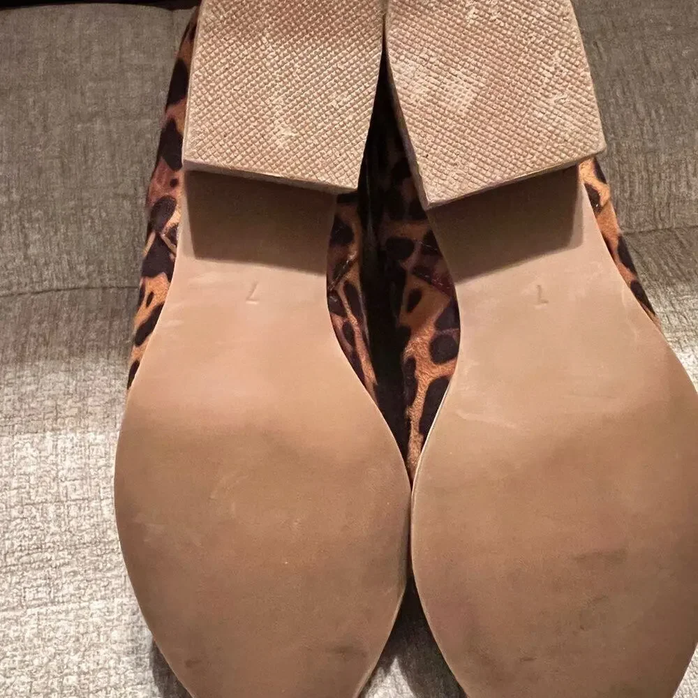 A Ryder Girl booties animal print faux suede ankle boots pull on low heel Sz 7